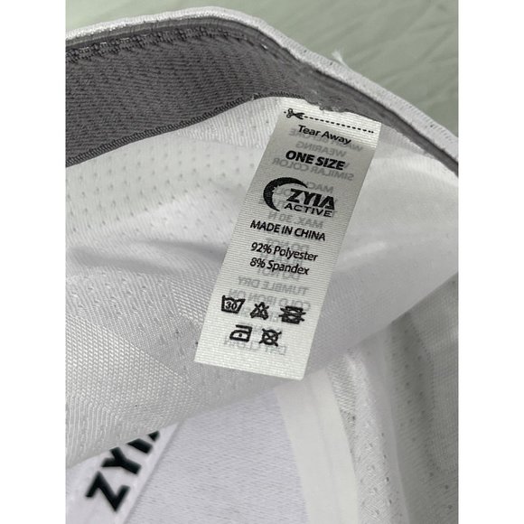 Zyia Active Embroidered Mesh Fitted Hat Womens OS White Camo Polyester Workout - Picture 6 of 8